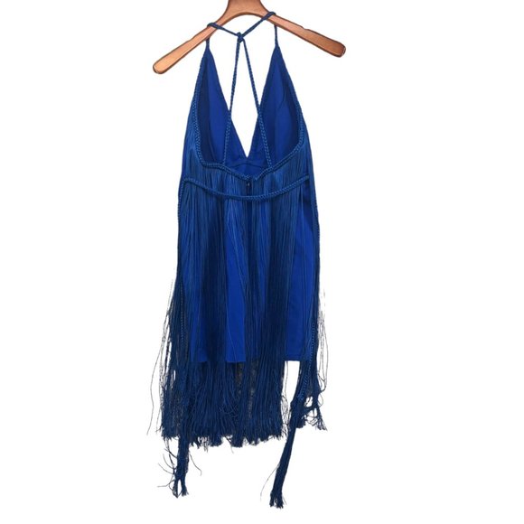 Free People Fringe Element Mini Bodycon Dress Blue Sleeveless Size S - Picture 11 of 16